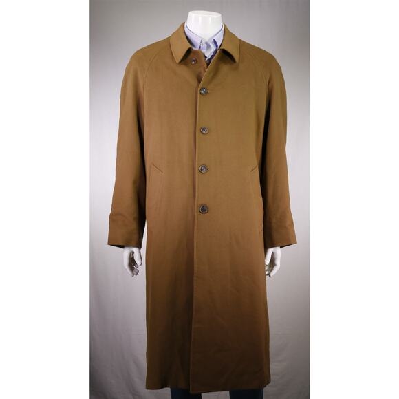 Hickey Freeman Raglan Camel Brown 100% Cashmere Top Coat Overcoat 42L - Picture 1 of 10